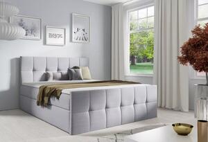 Jednolůžková postel CHLOE - 120x220, světle šedá 2 + topper ZDARMA