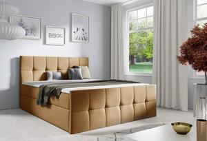 Manželská postel CHLOE - 160x220, světle hnědá + topper ZDARMA