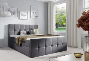 Manželská postel CHLOE - 160x220, šedá + topper ZDARMA