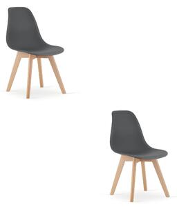 Židle KITO tmavě šedá / nohy přírodní x 2