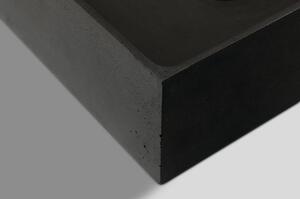 Sapho Formigo Umyvadlová mísa beton 47,5x13,5x36,5 cm, včetně výpusti, antracit FG016