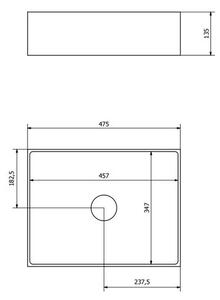 Sapho Formigo Umyvadlová mísa beton 47,5x13,5x36,5 cm, antracit FG016