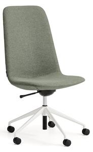 AJ Produkty Židle LANGLEY, středně vysoké opěradlo, s kolečky, bílá/zelenošedá