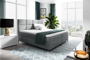 Postel boxspring s úložným prostorem BRIGITA - 200x220, šedá + topper ZDARMA