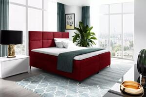 Postel boxspring s úložným prostorem BRIGITA - 120x220, červená + topper ZDARMA