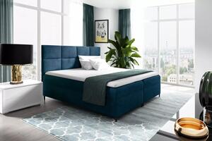 Postel boxspring s úložným prostorem BRIGITA - 120x220, modrá + topper ZDARMA