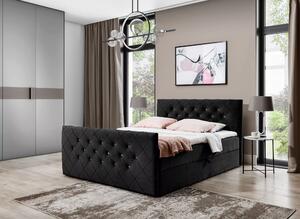 Boxspringová postel LENKA - 120x220, černá + topper ZDARMA