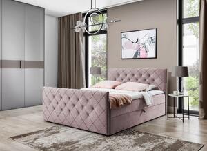 Boxspringová postel LENKA - 120x220, starorůžová + topper ZDARMA