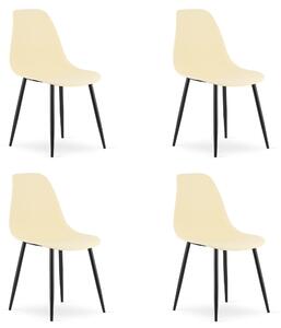 Židle WAT krémové / černé nohy x 4