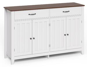 BEALIFE Příborník se zásuvkami | Retro šedá, 140x40x90 cm z MDF se zaoblenými rohy a ochranou proti překlopení | Do jídelny, obývacího pokoje a předsíně | AP53