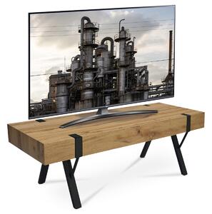 TV stolek 120x44x40 cm, MDF deska, 3D dekor divoký dub, kov - černý lak - AHG-262 OAK