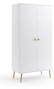 Kombinovaná skříň 100 cm NILSA - bílá / hnědá