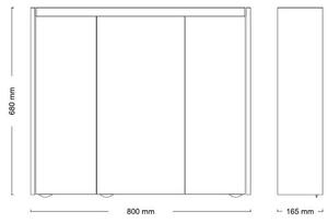 Jokey MDF skříňky SARTO III Zrcadlová skříňka (galerka) - bílá - š. 80 cm, v. 68 cm, hl. 16,5 cm 111313520-0110