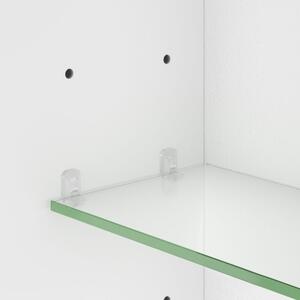 Jokey MDF skříňky CENTO 50 LS Zrcadlová skříňka (galerka) - bílá/hliníková barva - š. 50 cm, v. 65 cm, hl. 14 cm 114311020-0140