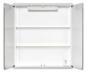 Jokey MDF skříňky CENTO 60 LS Zrcadlová skříňka (galerka) - bílá/hliníková barva - š. 60 cm, v. 65 cm, hl. 14 cm 114312020-0140