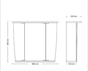 Jokey MDF skříňky NUMA III Zrcadlová skříňka (galerka) - bílá - š. 68 cm, v. 60 cm, hl. 22/15,5 cm 111913620-0110