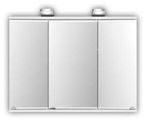 Jokey MDF skříňky LENA 80 Zrcadlová skříňka (galerka) - bílá - š. 80 cm, v. 64 cm vč. osvětlení, hl. 17 cm 112113420-0110