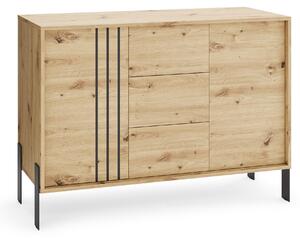 MargaretHadas24 Komoda Natan s kovovými nohami 120/87/40 cm, příborník, obývací skříň, 3 zásuvky, obývací skříň, komoda, ruční výroba