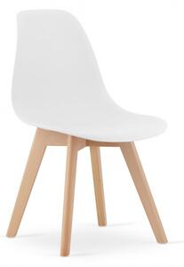 Set dvou jídelních židlí KITO bílá (hnědé nohy)