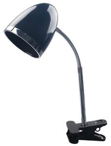 Stolní lampa s klipem, závit E27, černá