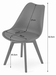 Jídelní židle MARK - bílá (černé nohy)