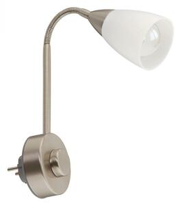 BRILONER Flexibilní svítidlo do zásuvky 23,5 cm E14 25W matný nikl BRI 2491012P
