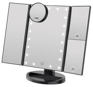 Kosmetické zrcadlo WEILY s 21 LED světly a zvětšením 2x/3x, napájení přes USB nebo baterie
