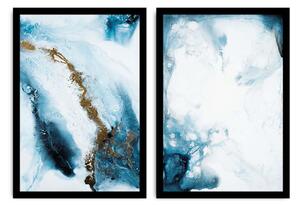 Wallity Sada nástěnných obrazů Mramory 36x51 cm 2 ks modrá