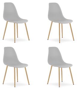 Židle WAT šedá / nohy z přírodního materiálu x 4