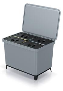Prosperplast Odpadkový koš SYSTEMO 4x10 L šedý