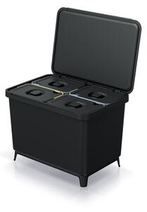 Prosperplast Odpadkový koš SYSTEMO 4x10 L černý