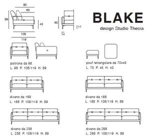 BLAKE - pohovka s nastavitelným opěradlem
