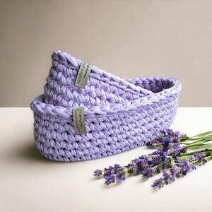Set háčkovaných košíků / studené barvy Název: Lilac