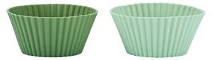 Silikonové košíčky na muffiny KitchenCraft 12 ks zelené nepřilnavé opakovaně použitelné do trouby a myčky KCSILCUPCASES