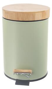 Světle zelený nášlapný kovový odpadkový koš 5 l Greenish – Orion