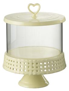 Žlutá keramická dóza na noze s víkem Hella Yellow L - Ø 21*31cm - J-Line by Jolipa
