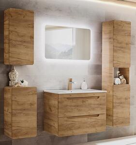 Koupelnová vysoká skříňka s prádelním košem ARUBA CRAFT