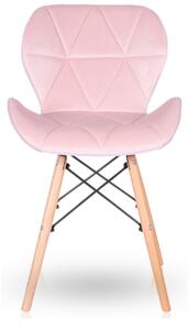 Bestent Jídelní židle 4ks sametové růžové PINK CRYSTAL