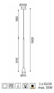 ACA DECOR Závěsné svítidlo CLOUZOT max. 35W/GU10/230V/IP20, černé