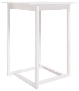 Barový stolek bílý 80 x 80 x 110 cm masivní borové dřevo