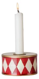 Kovový svícem Drum Off-White/Red Maileg