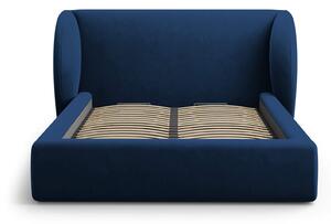 Čalouněná postel milany s úložným prostorem 200 x 200 cm modrá