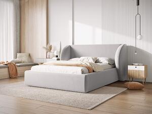 Čalouněná postel milany s úložným prostorem 200 x 200 cm světle šedá