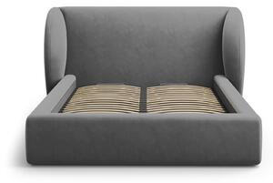 Čalouněná postel milany s úložným prostorem 160 x 200 cm šedá