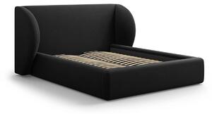 MUZZA Čalouněná postel milany s úložným prostorem 140 x 200 cm černá