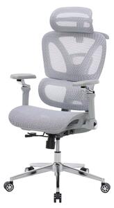 Kancelářská ergonomická židle PORTE — síťovina, šedá
