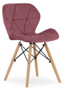 Supplies LAGO Jídelní sametová židle - temná růžová barva