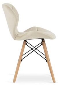 SUPPLIES LAGO Skandinávská sametová jídelní židle - krémová barva