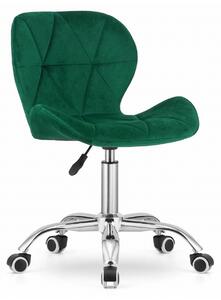 AVOLA otočná sametová kancelářská židle - zelená barva