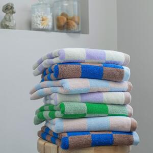 Modro-hnědé ručníky z bio bavlny v sadě 2 ks 40x55 cm Retro – Mette Ditmer Denmark